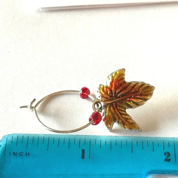 Maple Leaf Earrings Fall Thanksgiving Autumn Tree Halloween Harvest Plated - Picture 9 of 10